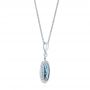 14k White Gold 14k White Gold London Blue Topaz And Diamond Halo Pendant - Flat View -  103415 - Thumbnail