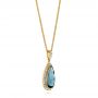 18k Yellow Gold 18k Yellow Gold London Blue Topaz And Diamond Halo Pendant - Flat View -  103175 - Thumbnail