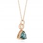 18k Rose Gold 18k Rose Gold London Blue Topaz And Diamond Pendant - Flat View -  103616 - Thumbnail