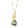 18k Yellow Gold 18k Yellow Gold London Blue Topaz And Diamond Pendant - Flat View -  103616 - Thumbnail