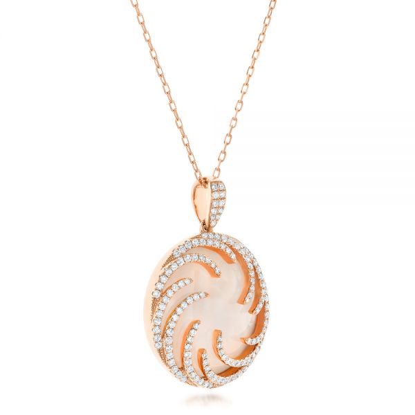 14k Rose Gold Diamond Luna Fire Pendant - Flat View - 102492