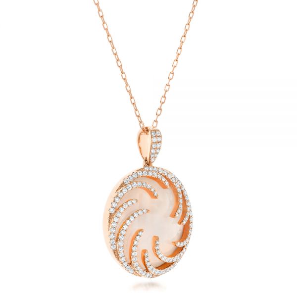 14k Rose Gold Diamond Luna Fire Pendant - Flat View -  102492