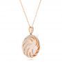 18k Rose Gold 18k Rose Gold Diamond Luna Fire Pendant - Flat View -  102492 - Thumbnail