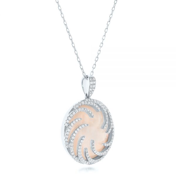 Platinum Platinum Diamond Luna Fire Pendant - Flat View - 102492