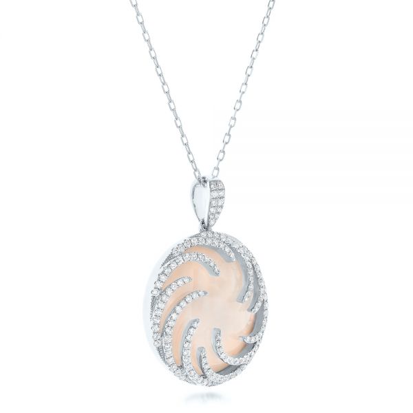  Platinum Platinum Diamond Luna Fire Pendant - Flat View -  102492