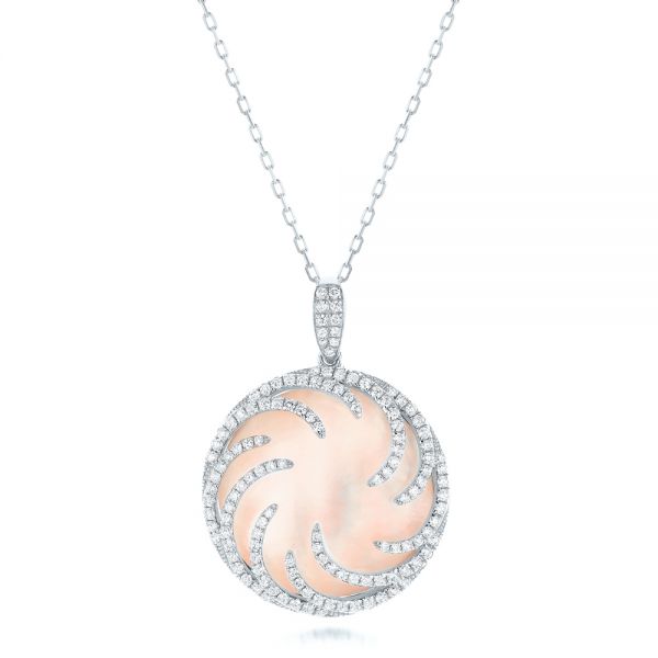  Platinum Platinum Diamond Luna Fire Pendant - Three-Quarter View -  102492