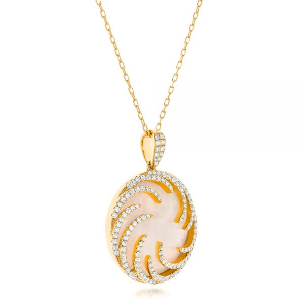 14k Yellow Gold 14k Yellow Gold Diamond Luna Fire Pendant - Flat View - 102492