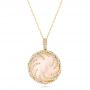 14k Yellow Gold Diamond Luna Fire Pendant