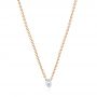 18k Rose Gold 18k Rose Gold Round Diamond Necklace - Flat View -  106694 - Thumbnail