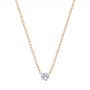 18k Rose Gold 18k Rose Gold Round Diamond Necklace - Three-Quarter View -  106694 - Thumbnail