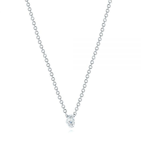  Platinum Platinum Round Diamond Necklace - Flat View -  106694