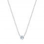18k White Gold 18k White Gold Round Diamond Necklace - Three-Quarter View -  106694 - Thumbnail