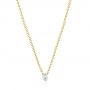  Yellow Gold Yellow Gold Round Diamond Necklace - Flat View -  106694 - Thumbnail