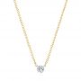 14k Yellow Gold 14k Yellow Gold Round Diamond Necklace - Three-Quarter View -  106694 - Thumbnail