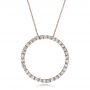 18k Rose Gold 18k Rose Gold Round Diamond Pendant - Three-Quarter View -  100301 - Thumbnail