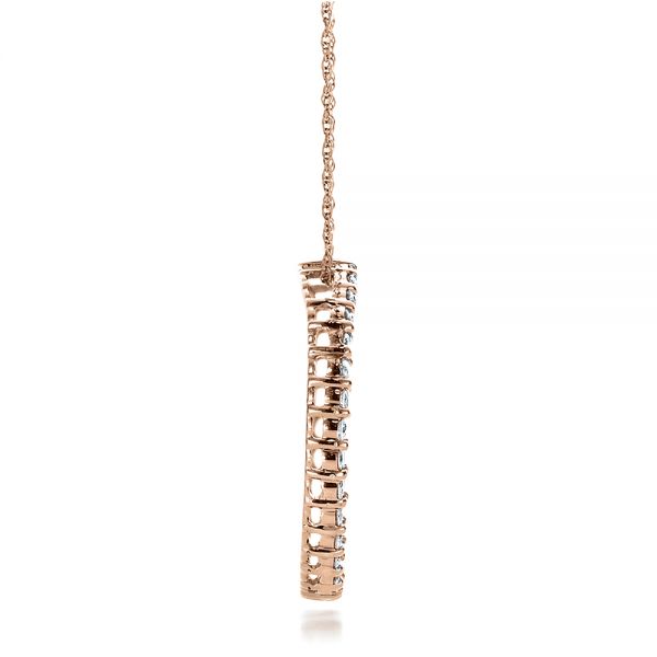 18k Rose Gold 18k Rose Gold Round Diamond Pendant - Side View - 100301