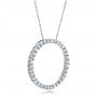 14k White Gold Round Diamond Pendant - Flat View -  100301 - Thumbnail