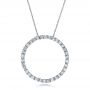 14k White Gold Round Diamond Pendant - Three-Quarter View -  100301 - Thumbnail