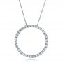 14k White Gold Round Diamond Pendant - Three-Quarter View -  100301 - Thumbnail