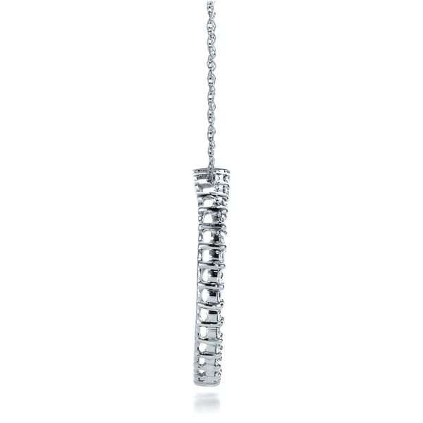 18k White Gold 18k White Gold Round Diamond Pendant - Side View -  100301