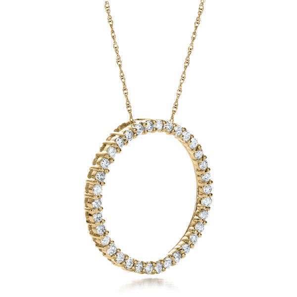 14k Yellow Gold 14k Yellow Gold Round Diamond Pendant - Flat View - 100301