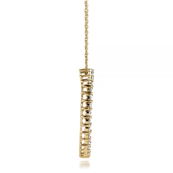 14k Yellow Gold 14k Yellow Gold Round Diamond Pendant - Side View - 100301