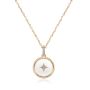18k Rose Gold 18k Rose Gold Round Sapphire Crystal Star Necklace - Three-Quarter View -  107995 - Thumbnail