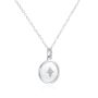 14k White Gold 14k White Gold Round Sapphire Crystal Star Necklace - Flat View -  107995 - Thumbnail
