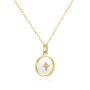 14k Yellow Gold Round Sapphire Crystal Star Necklace - Flat View -  107995 - Thumbnail