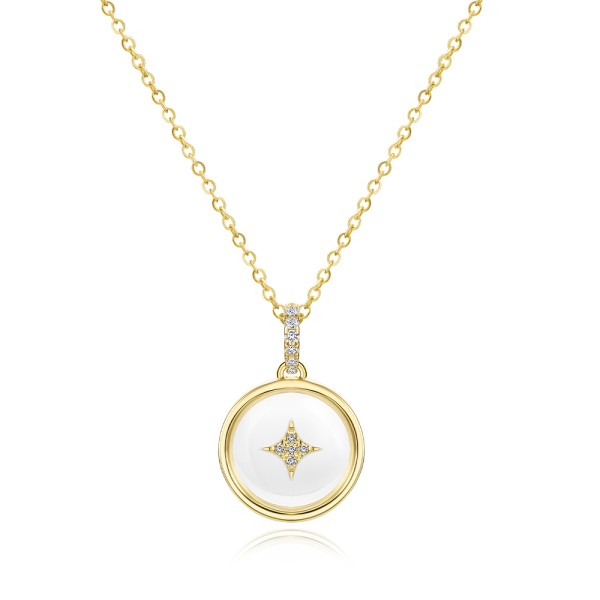 Round Sapphire Crystal Star Necklace - Image