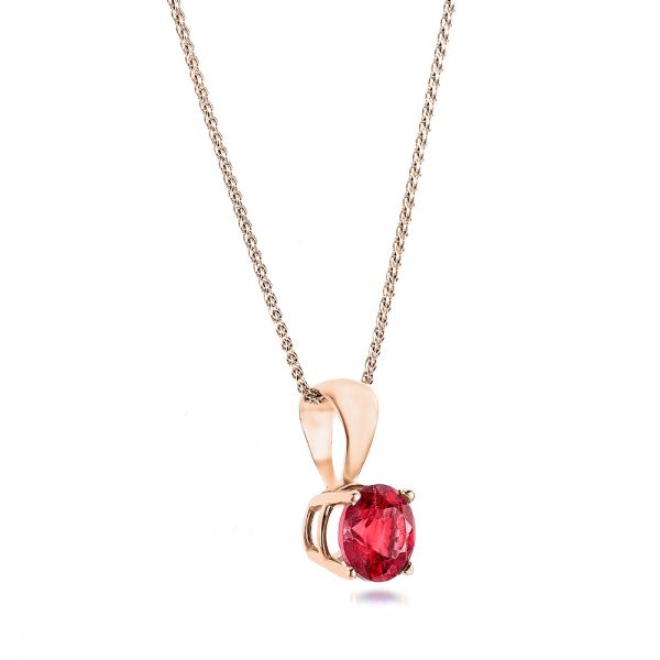 14k Rose Gold 14k Rose Gold Ruby Pendant - Flat View -  106423