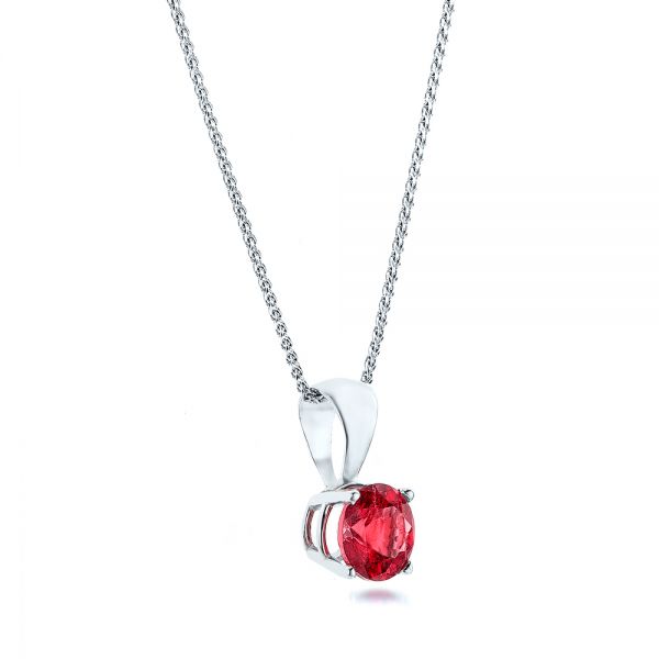 14k White Gold 14k White Gold Ruby Pendant - Flat View - 106423