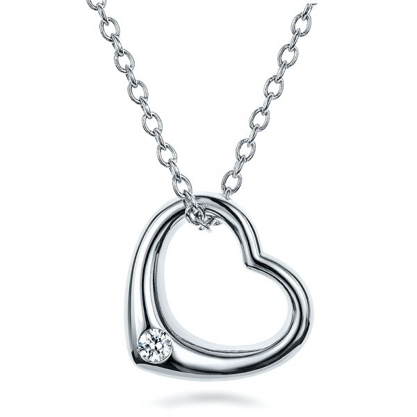 Solitaire Diamond Heart Pendant 100650 Seattle Bellevue Joseph Jewelry
