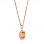 18k Rose Gold 18k Rose Gold Spessartite Garnet And Diamond Pendant - Flat View -  105018 - Thumbnail
