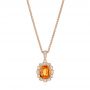 18k Rose Gold Spessartite Garnet And Diamond Pendant