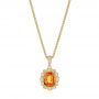 18k Yellow Gold Spessartite Garnet And Diamond Pendant