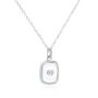  Platinum Platinum Square Sapphire Crystal Diamond Necklace - Flat View -  107993 - Thumbnail