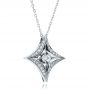 18k White Gold Star Diamond Pendant - Flat View -  100648 - Thumbnail
