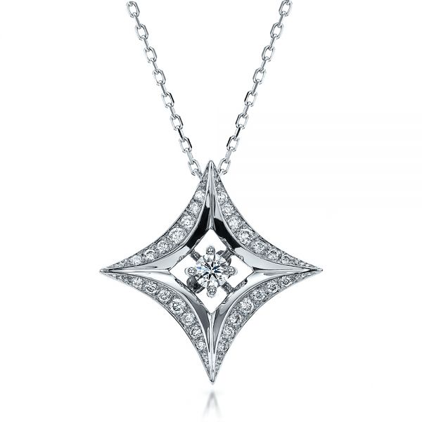  Platinum Platinum Star Diamond Pendant - Three-Quarter View -  100648