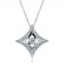14k White Gold 14k White Gold Star Diamond Pendant - Three-Quarter View -  100648 - Thumbnail