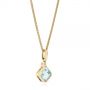 14k Yellow Gold 14k Yellow Gold Step Cut Aquamarine And Diamond Pendant - Flat View -  106038 - Thumbnail