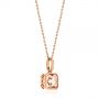 14k Rose Gold Step Cut Morganite Bezel Pendant - Flat View -  106017 - Thumbnail