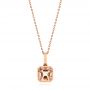 14k Rose Gold Step Cut Morganite Bezel Pendant - Three-Quarter View -  106017 - Thumbnail