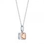 Platinum Platinum Step Cut Morganite Bezel Pendant - Flat View -  106017 - Thumbnail