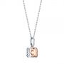 18k White Gold 18k White Gold Step Cut Morganite Bezel Pendant - Flat View -  106017 - Thumbnail