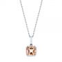 18k White Gold 18k White Gold Step Cut Morganite Bezel Pendant - Three-Quarter View -  106017 - Thumbnail