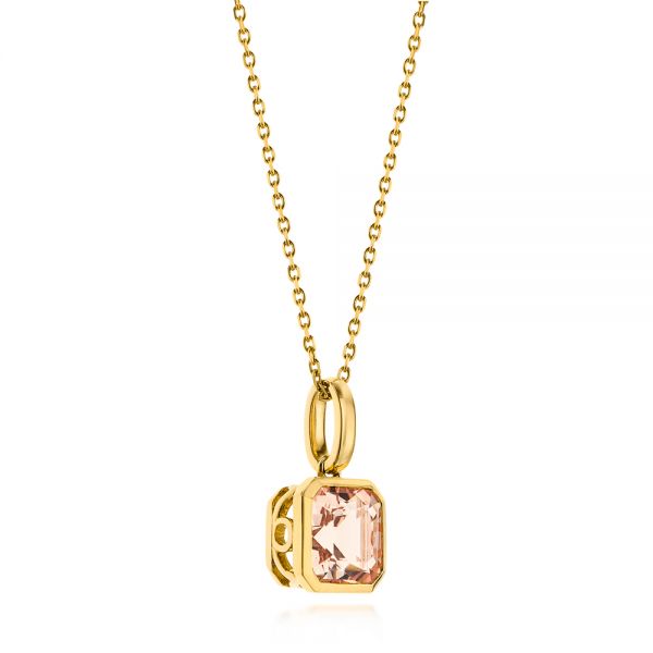 14k Yellow Gold 14k Yellow Gold Step Cut Morganite Bezel Pendant - Flat View -  106017