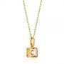 18k Yellow Gold 18k Yellow Gold Step Cut Morganite Bezel Pendant - Flat View -  106017 - Thumbnail