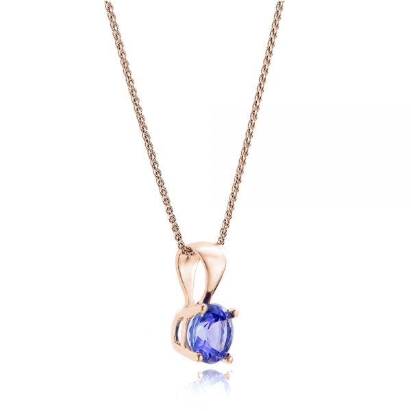 18k Rose Gold 18k Rose Gold Tanzanite Pendant - Flat View -  100969