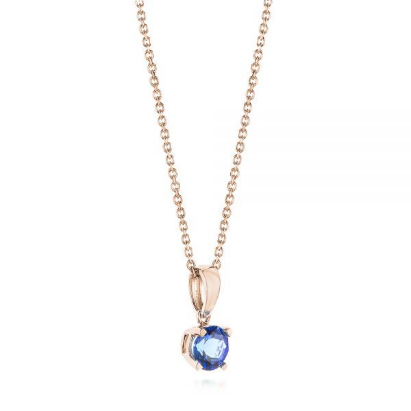 18k Rose Gold 18k Rose Gold Tanzanite Pendant - Front View -  103709